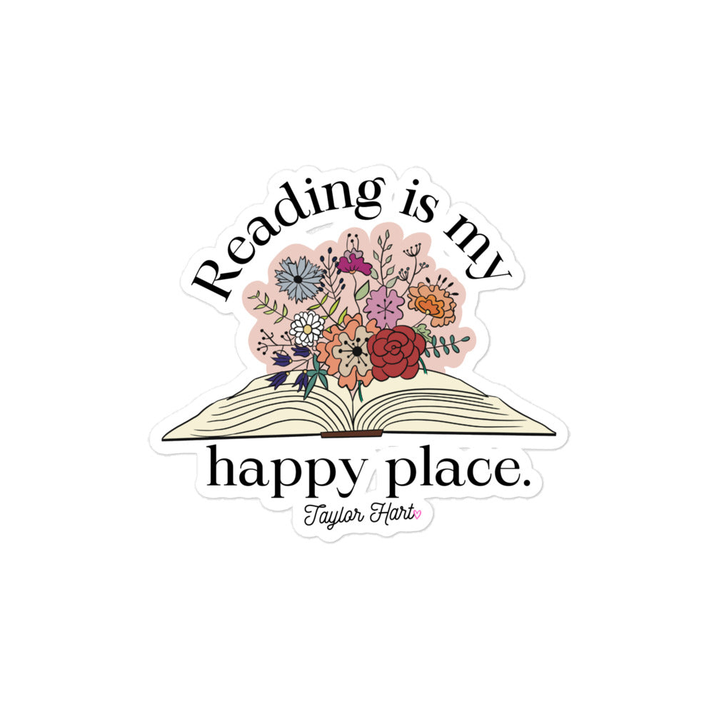 Reading Is My Happy Place Bubble-free stickers