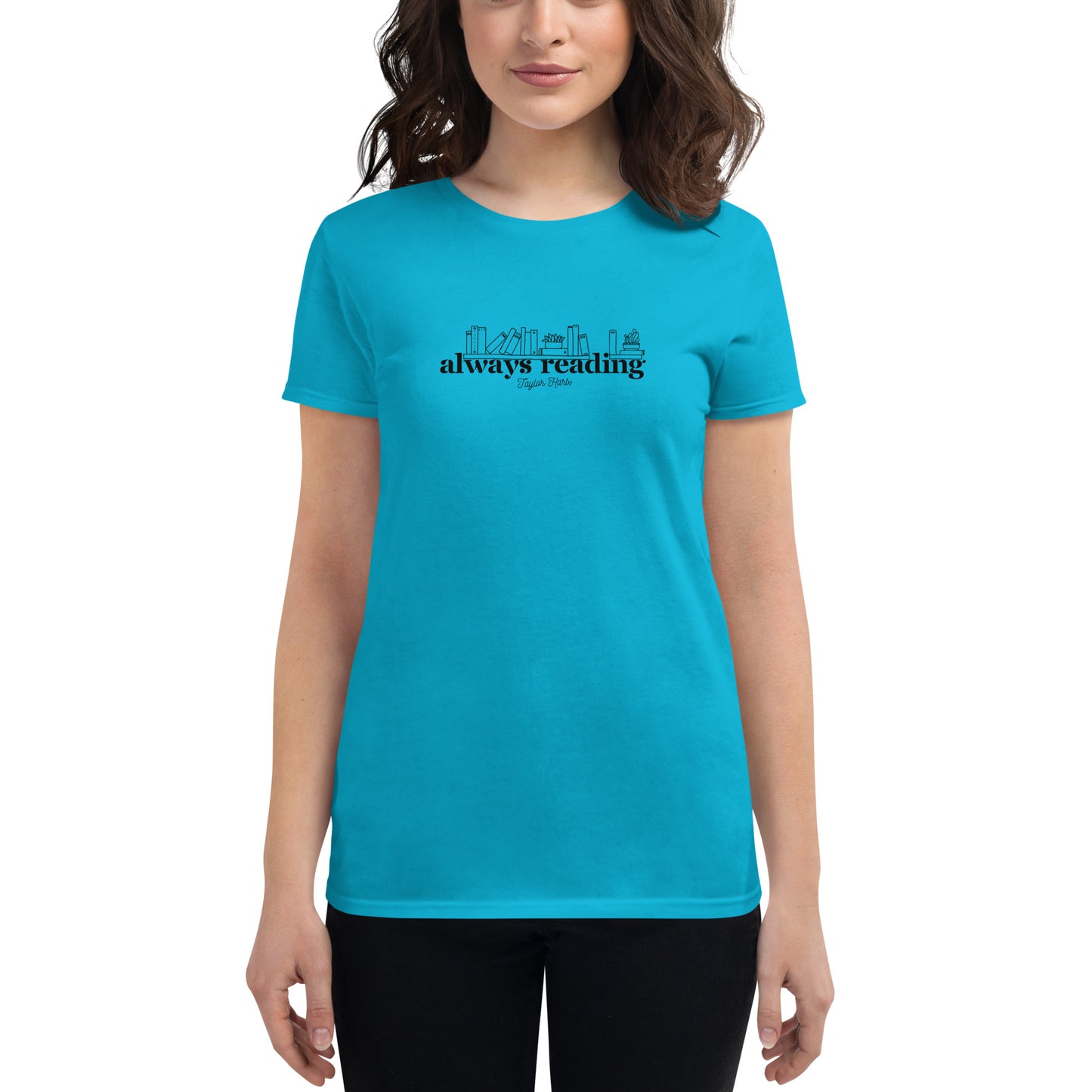 Always Reading Women's Short Sleeve Fitted Shirt