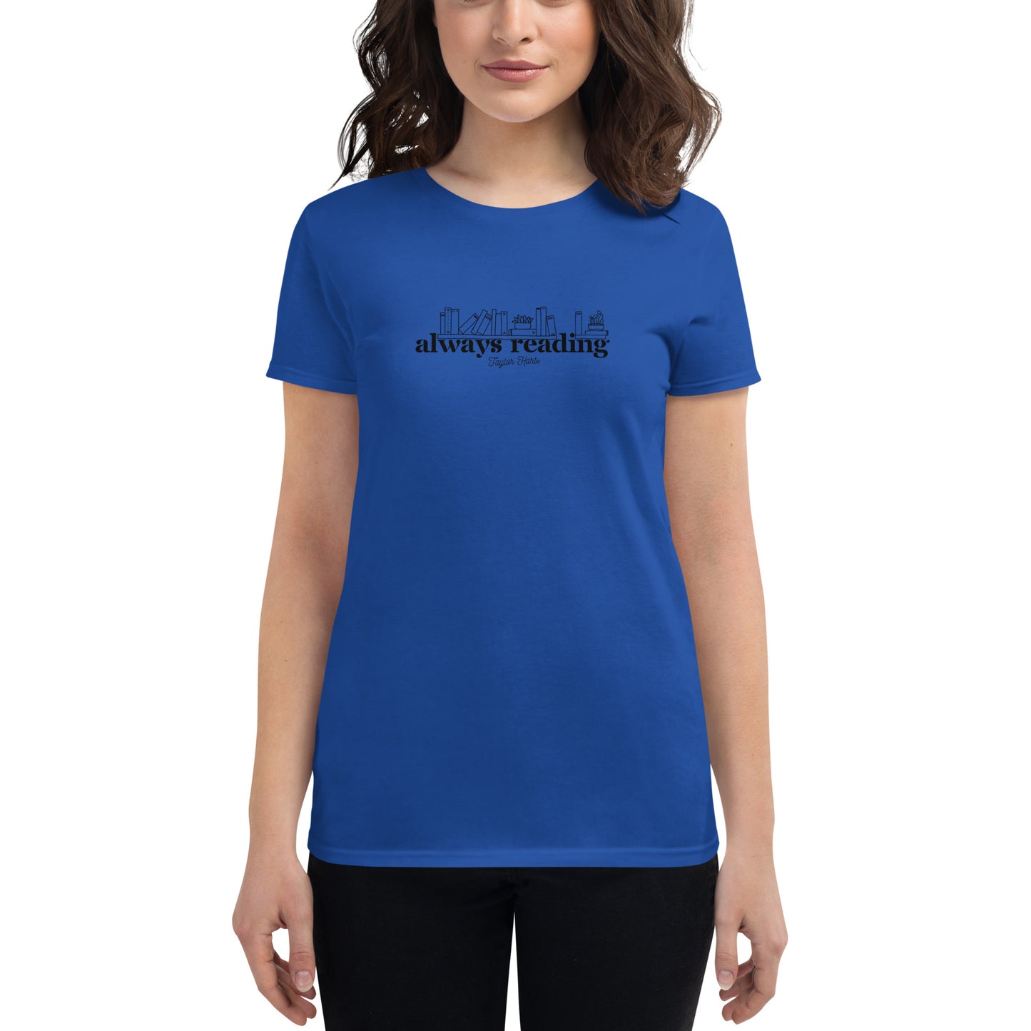 Always Reading Women's Short Sleeve Fitted Shirt